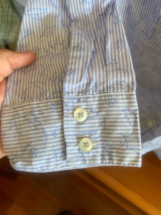 Camisa Cortefiel algodon Estampado Celeste