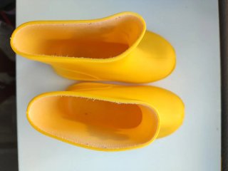 Botas de agua amarillas con dinosaurio