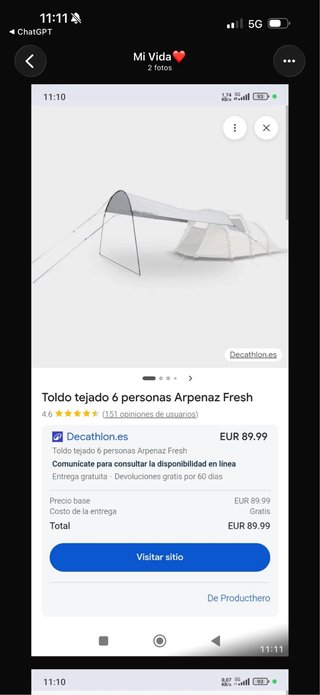 Tienda campaña Decathlon Quechua