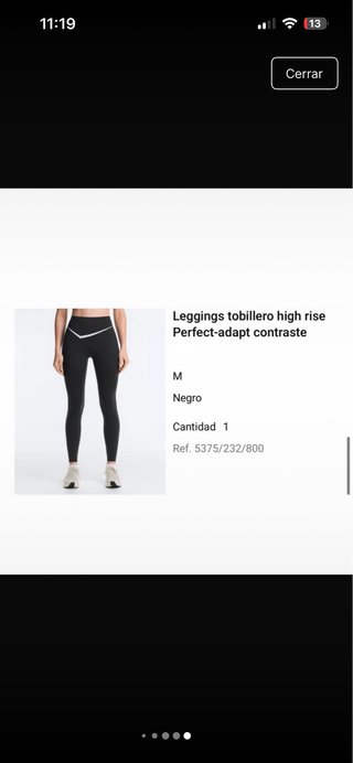 Oysho leggins high rise perfect-adapt negro M