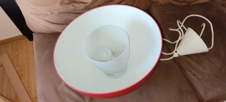 Lámparas colgante vintage roja y blanca