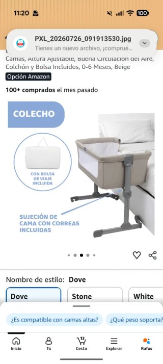 Minicuna colecho Chicco gris