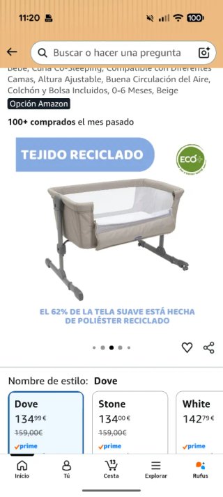 Minicuna colecho Chicco gris
