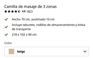 Camilla de Massage de 3 zonas - TecTake