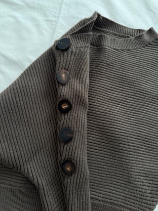 Jersey punto canalé marrón Zara (Talla S)