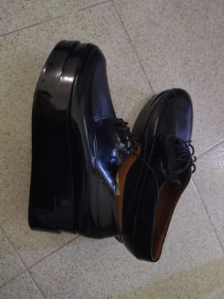 Zapatos Oxford Clergerie Charol Negro Talla 40