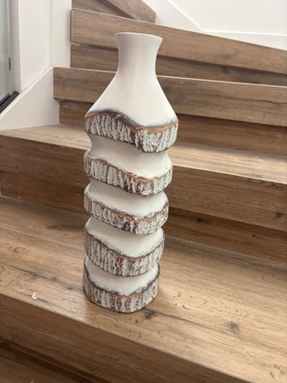 Jarrón Cerámica Vintage Aca Blanco