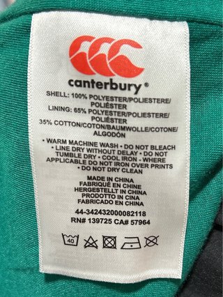 Chaqueta Canterbury IRFU Irlanda Talla XL