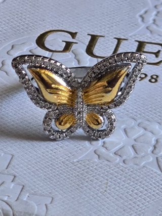 Anillo Guess Mariposa Dorado y Plateado 925