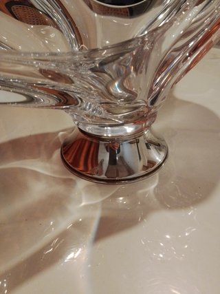 Centro de mesa cristal Murano base plata