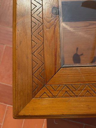 Mesa centro vintage madera y cristal (mid-century)