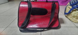 Bolsa de transporte para mascotas roja