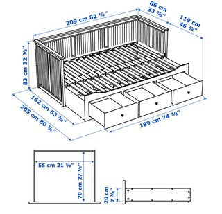 Diván Cama Ikea HEMNES + 2 Colchones