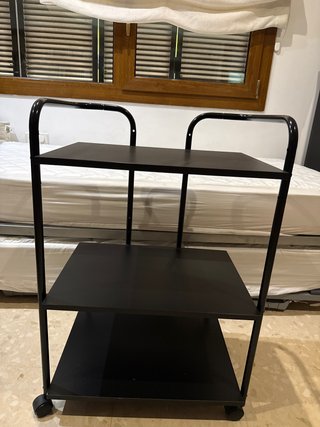 Mesa camarera negra 3 estantes