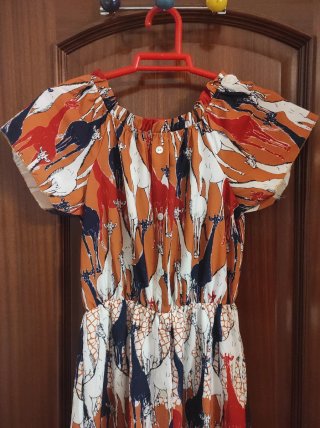 Vestido largo verano jirafas multicolor