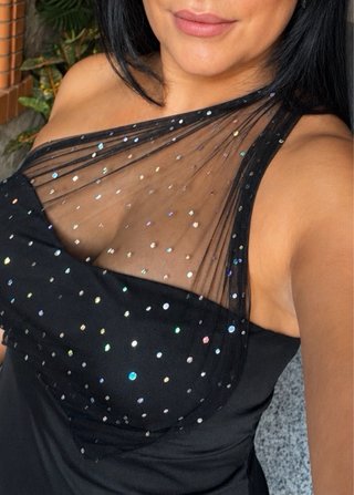 Vestido Negro Fiesta Lentejuelas