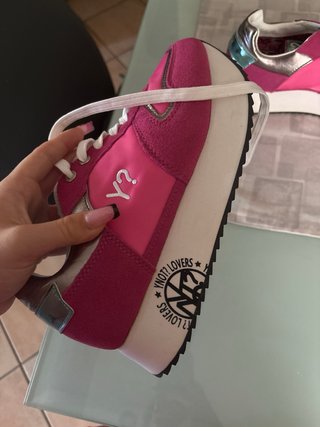 YNOT? Scarpe da ginnastica donna rosa/argento