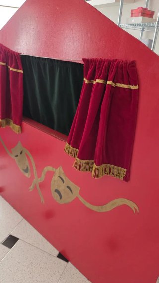 Teatrillo de guiñol de madera plegable