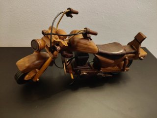 Miniatura Moto Custom Madera