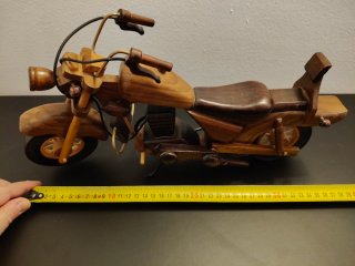 Miniatura Moto Custom Madera