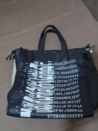 Borsa Nera con Stampa Codice a Barre