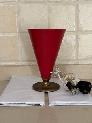 Lampada Mid-Century Rossa e Oro