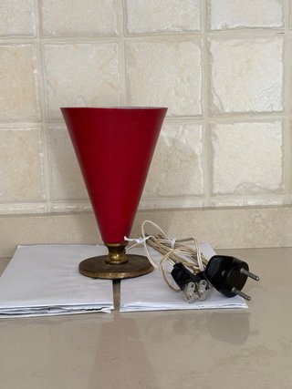 Lampada Mid-Century Rossa e Oro