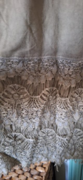 T-shirt donna pizzo beige/marrone taglia unica