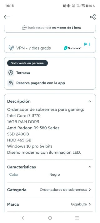 Torre PC Aerocool Negra RGB