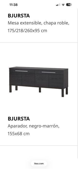 Aparador BJURSTA negro-marrón