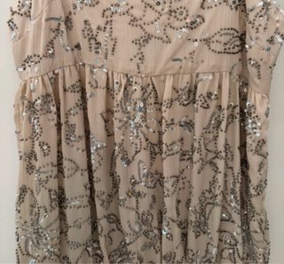 Vestido Zara Beige con Lentejuelas