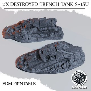 Terreno TRENCH CRUSADE - 1x Tanque Destruido