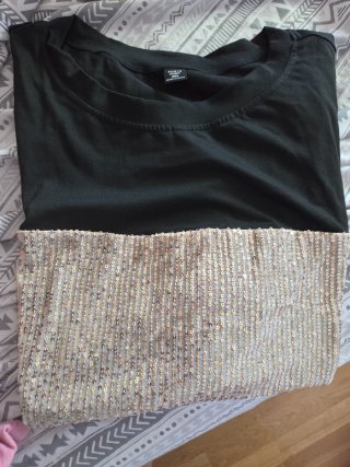 Camiseta Shein Negra/Dorado Talla 4XL NUEVA