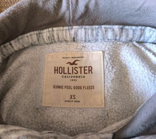 Sudadera Hollister Gris y Azul con Capucha