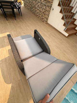 Sillón reclinable de ratán para exterior