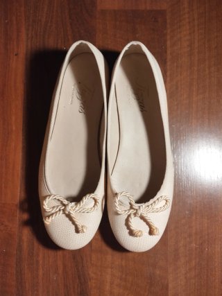Bailarinas Beige Lazo Lino Ceremonia
