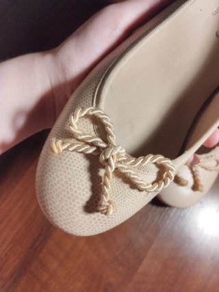 Bailarinas Beige Lazo Lino Ceremonia