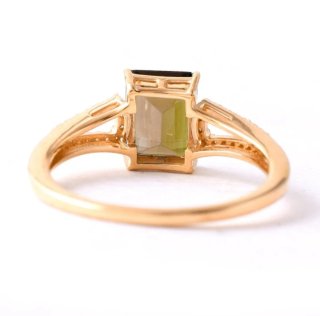 Anillo Oro 14k Turmalina Natural Brasil