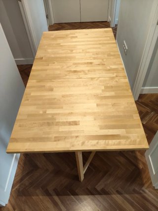 Mesa plegable abedul con cajones