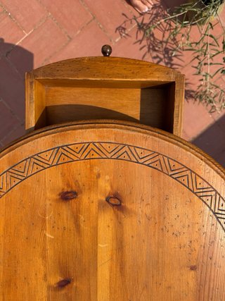Mesita auxiliar vintage madera maciza cajón