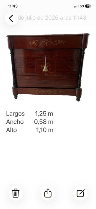 Cómoda Isabelina Siglo XIV Madera y Oro