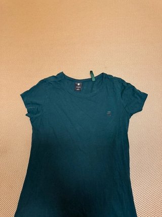 Camiseta G-Star RAW verde oscuro básica manga...