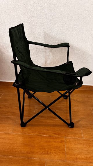 Silla Camping Plegable Negra/Verde