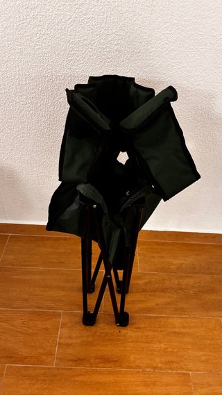 Silla Camping Plegable Negra/Verde