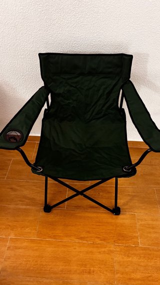 Silla Camping Plegable Negra/Verde