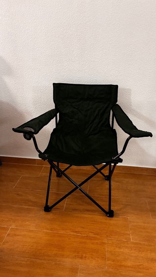 Silla Camping Plegable Negra/Verde