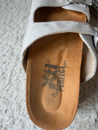 Sandalias plataforma plateadas talla 38
