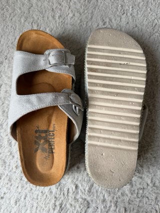 Sandalias plataforma plateadas talla 38
