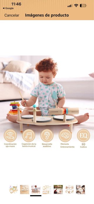 Batería infantil de madera