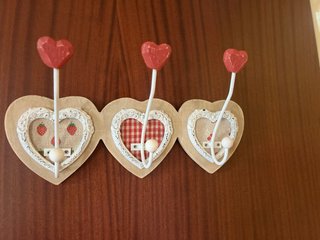 Perchero de Corazones con 3 Ganchos